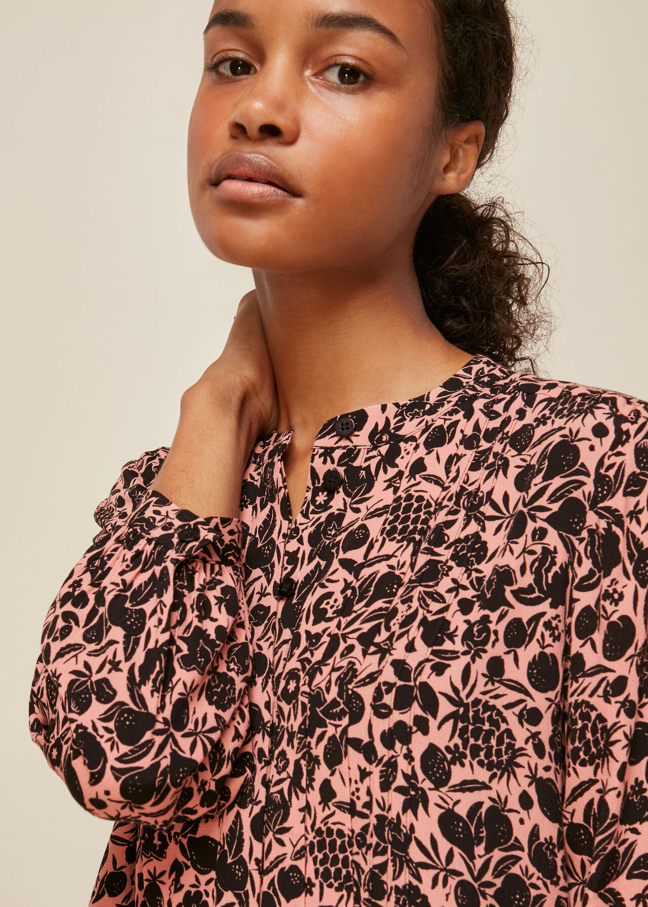 Pink/Multi Tropical Fruit Print Dress WHISTLES