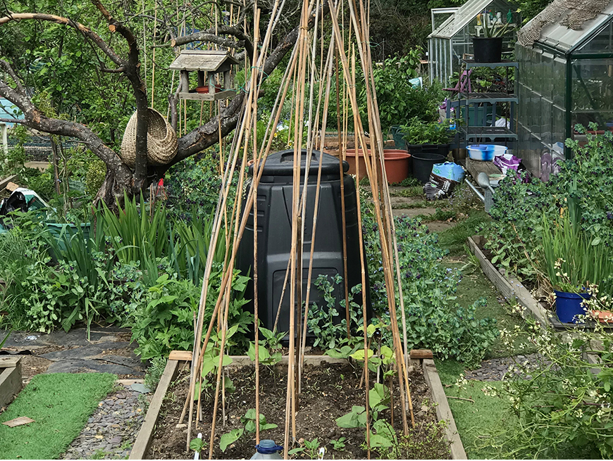 The street signage for Rosarie's allotment