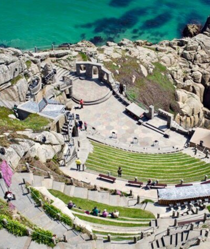 carved out of the cliffs, the unique ampithere of Penzance's Minack Theatre