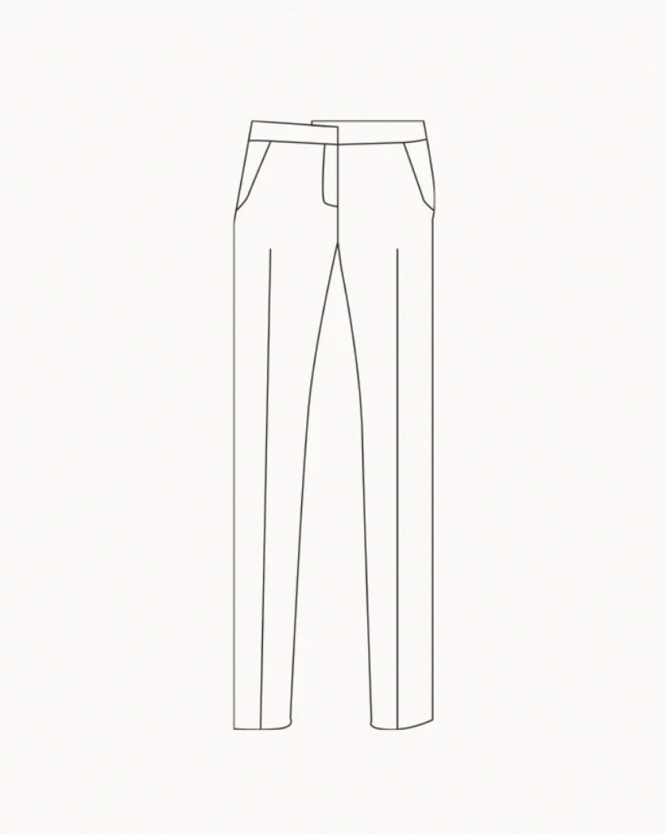 Sketch showing the silhouette of slim fit trousers.