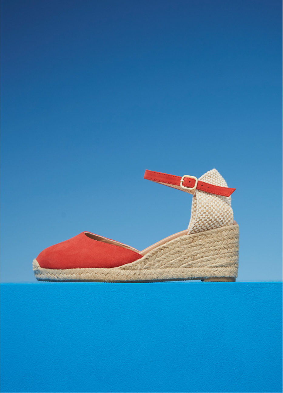 Espadrille wedge heel in red by Hobbs.