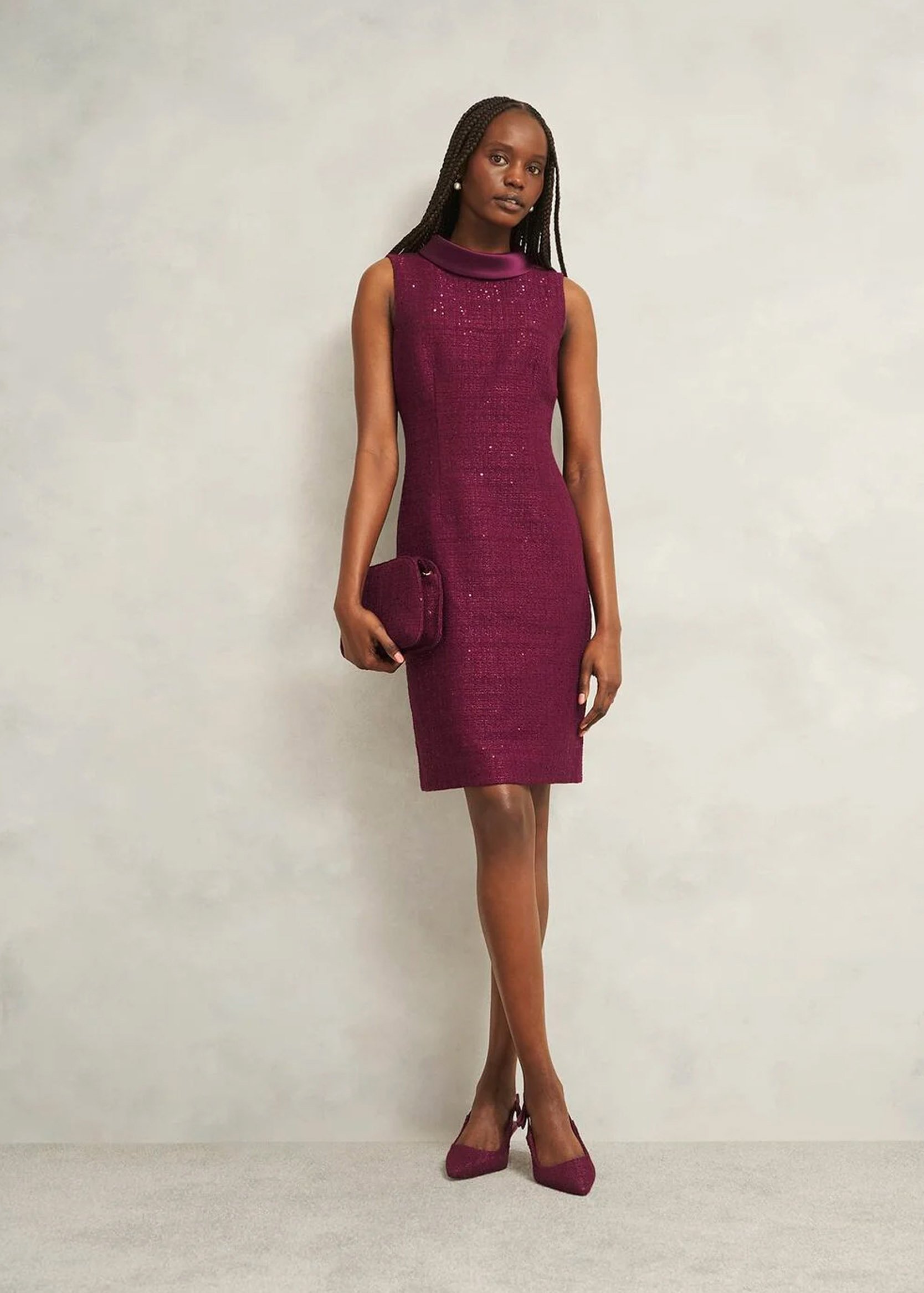 A woman wearing a sequin co-ord.