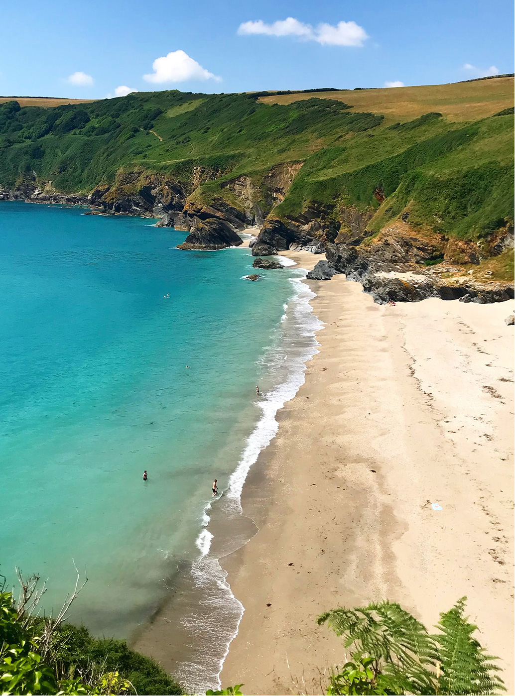 The sunny cornish coast