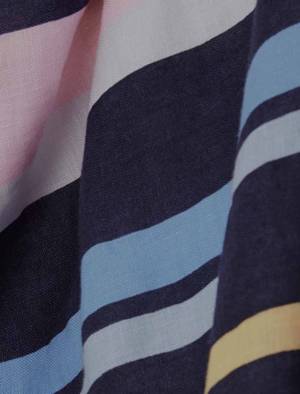 Close-up image of striped linen fabric.