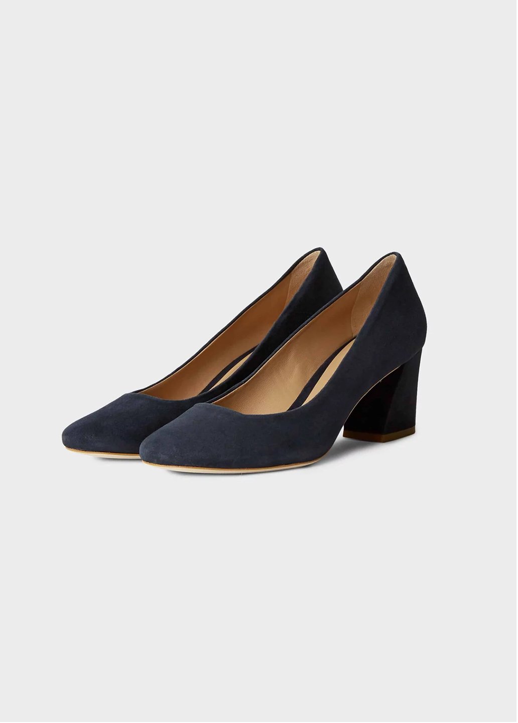 Hobbs classic black court shoe. Wear your block heel court shoes to work or to the races.