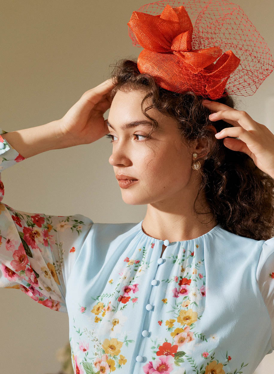 A woman wearing Hobbs occasionwear.