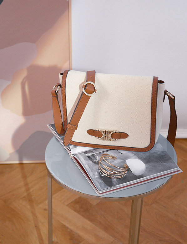 White Canvas Shoulder Bag