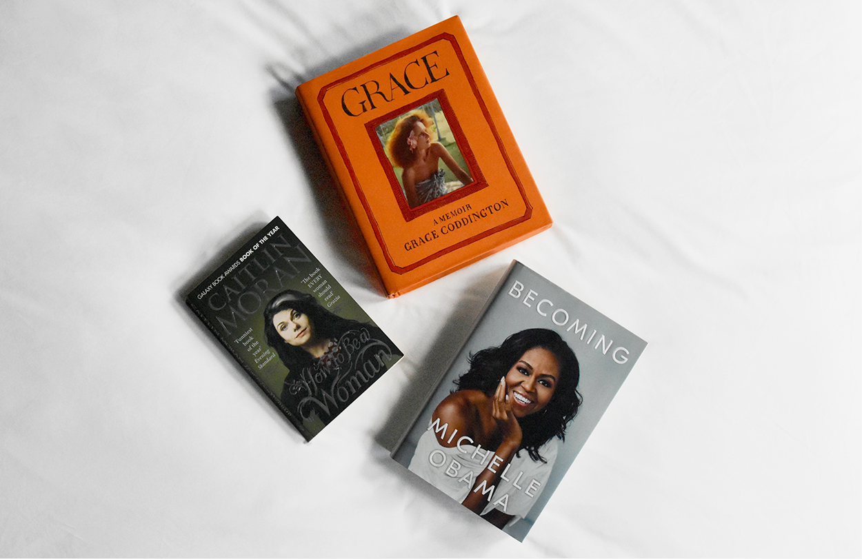 Three inspiring memoirs laid on a white background