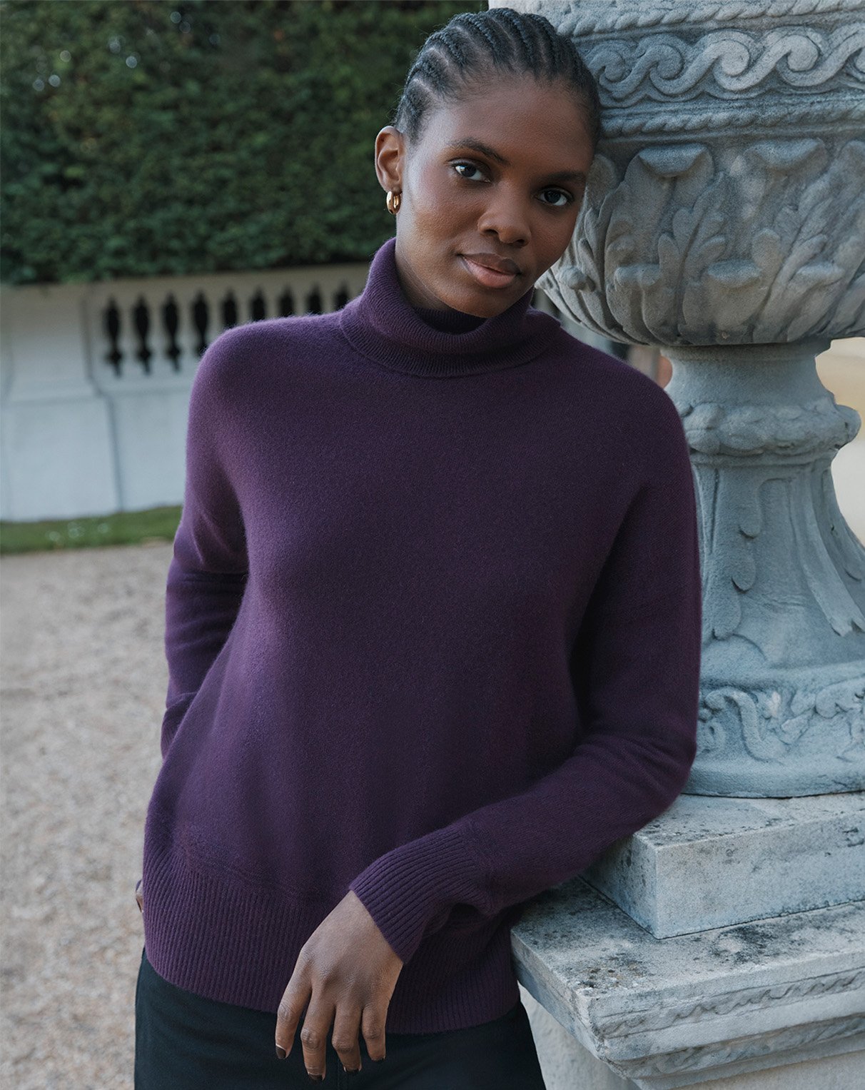 A Hobbs cashmere roll neck jumper.