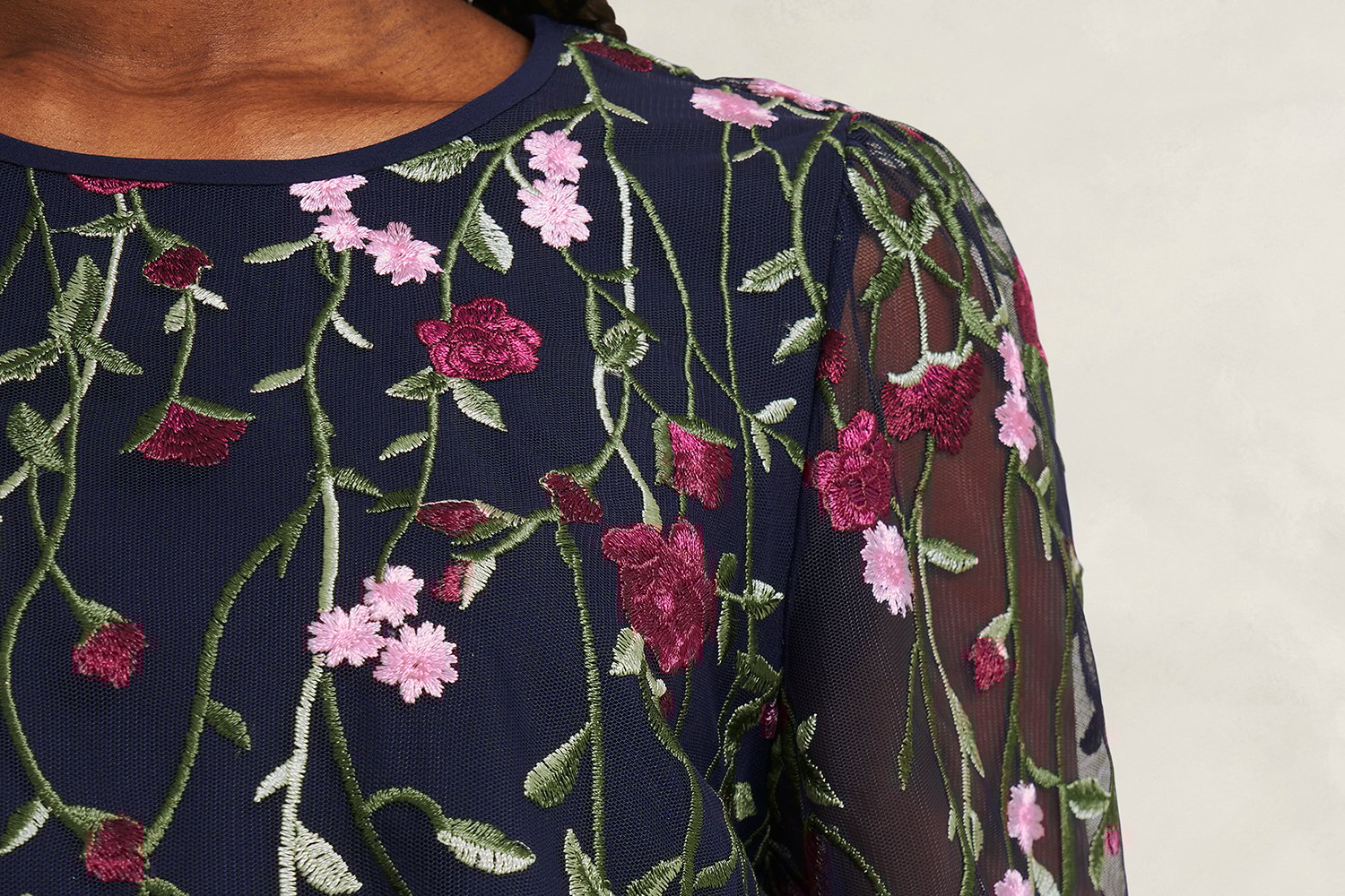 Petite Emmy Embroidered Tie Mini Dress | Hobbs AU