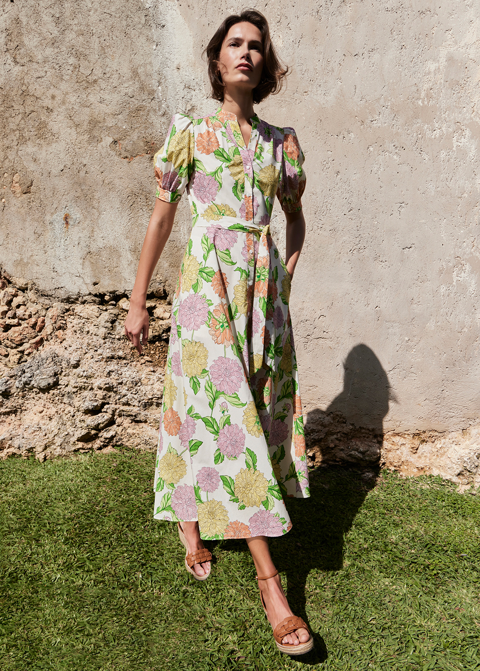 An image of a model wearing a Hobbs’ holiday dress.