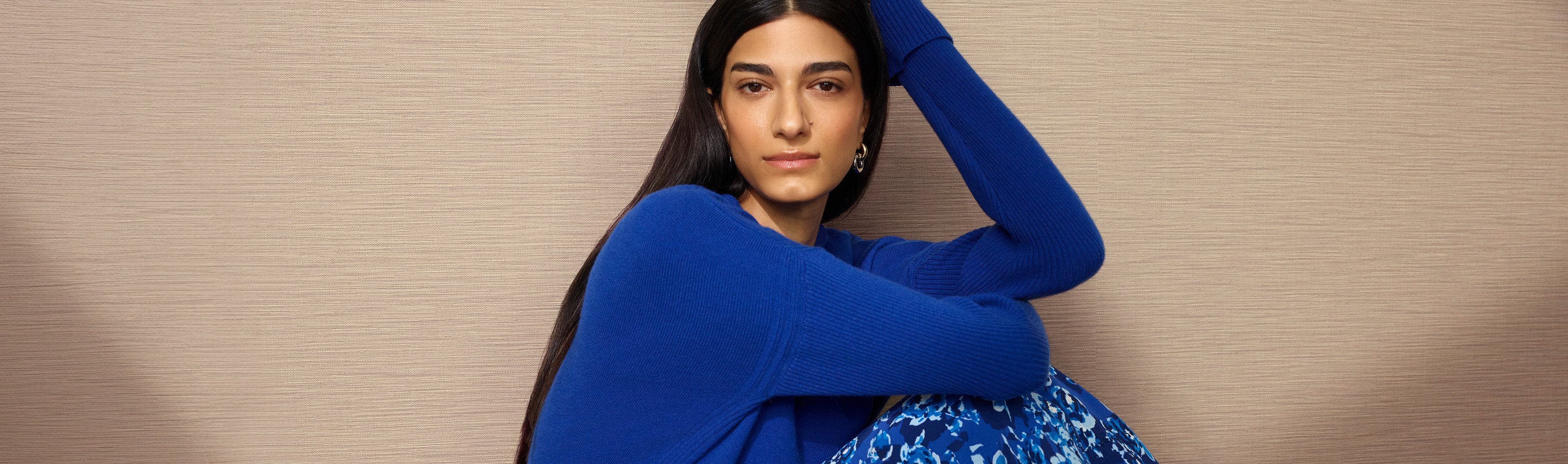 Close-up of a camel cashmere jumper.