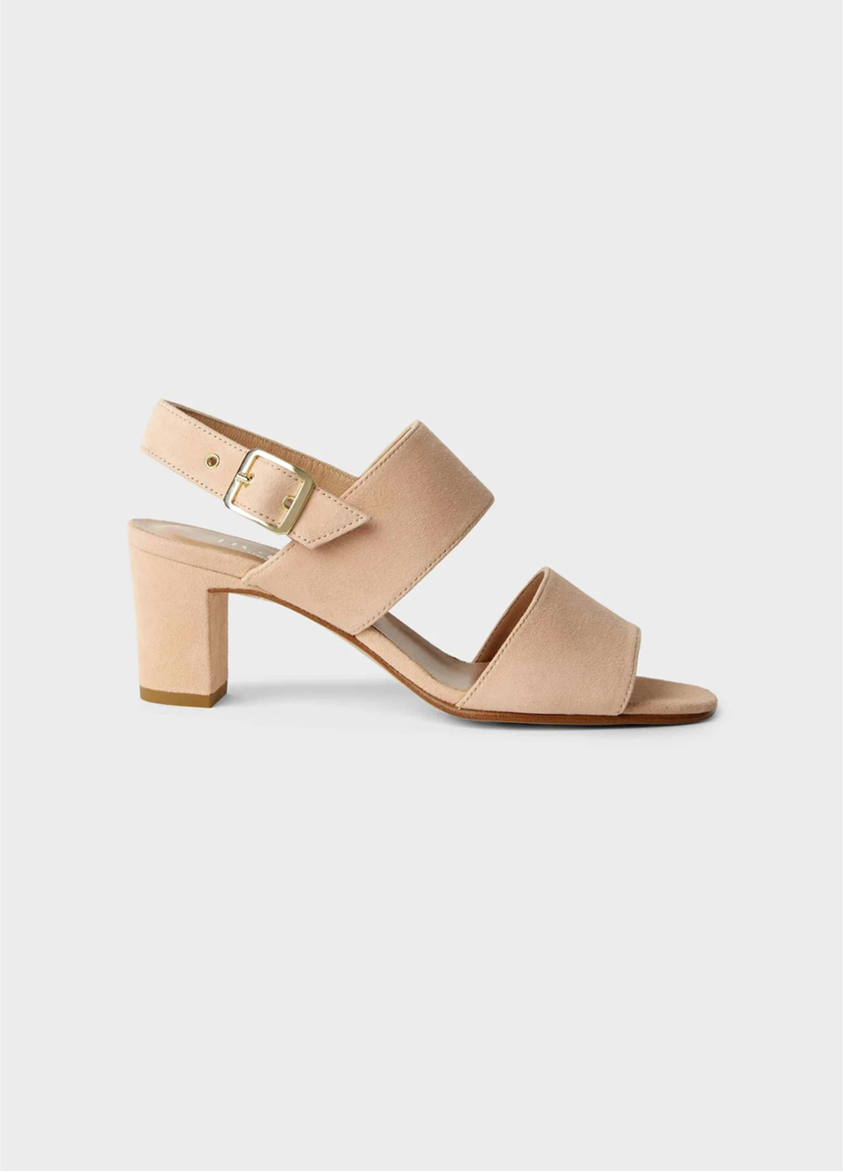 Hobbs mid heel strappy sandal in nude.