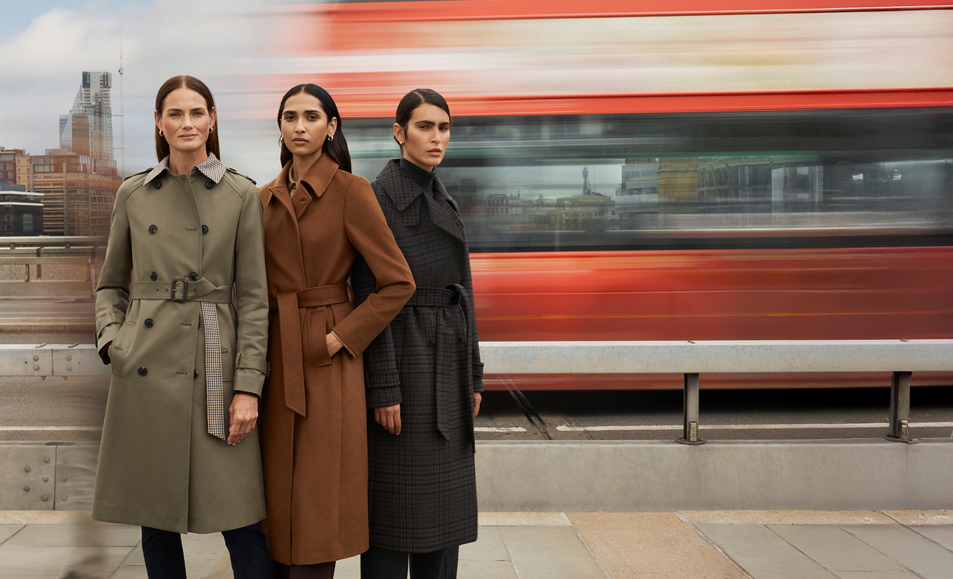 Women wearing Hobbs outerwear.