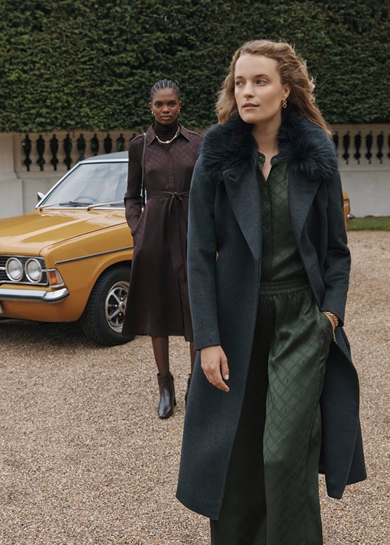 Women wearing Hobbs autumn-winter collection.