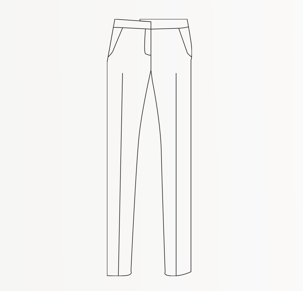 white slim trousers