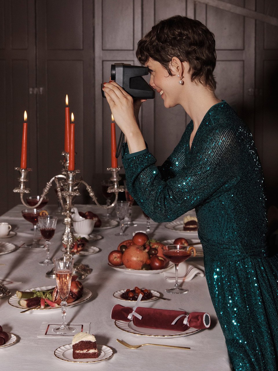 Woman wearing partywear outfits.