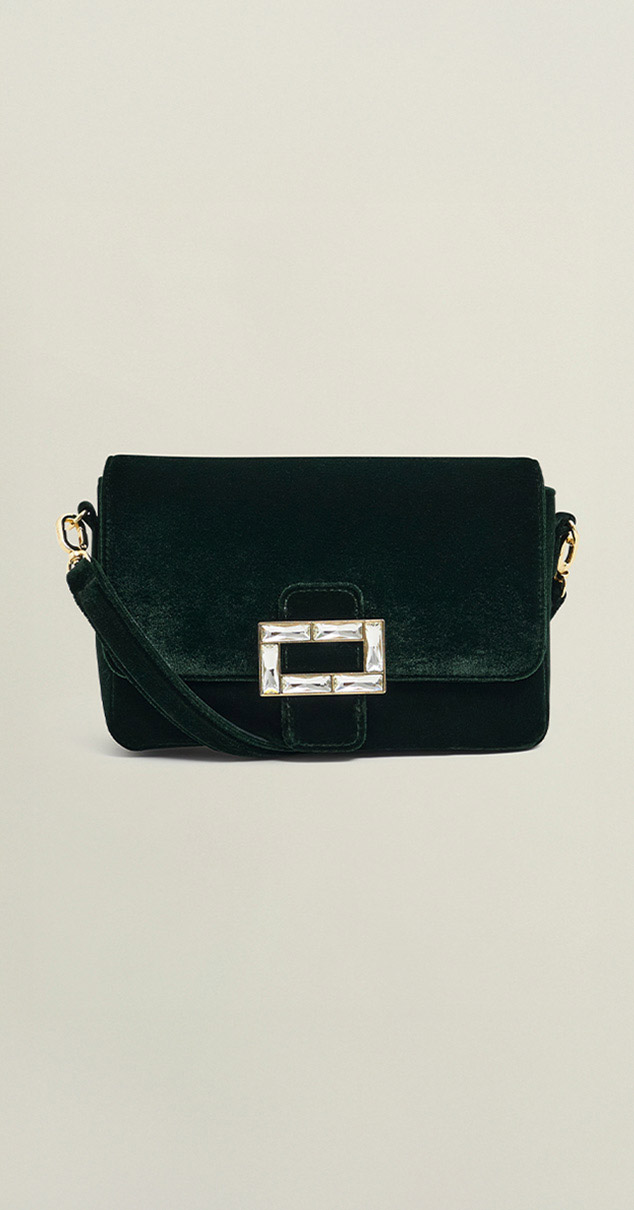 A Hobbs Alexandria Velvet Clutch Bag.