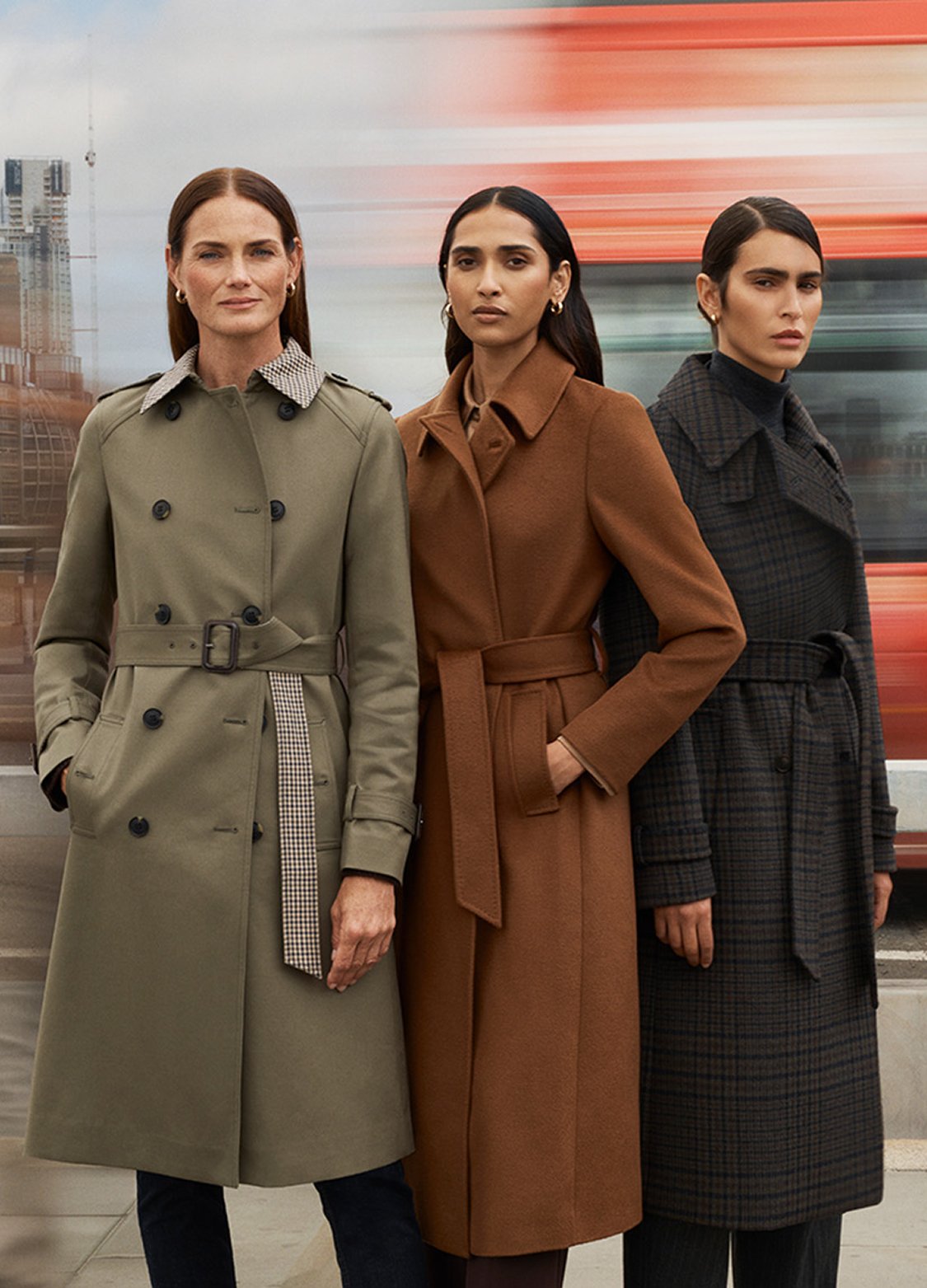 Women wearing Hobbs outerwear.