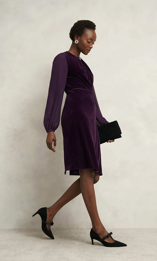 A gallery of six product images of Hobbs Christmas party dresses.