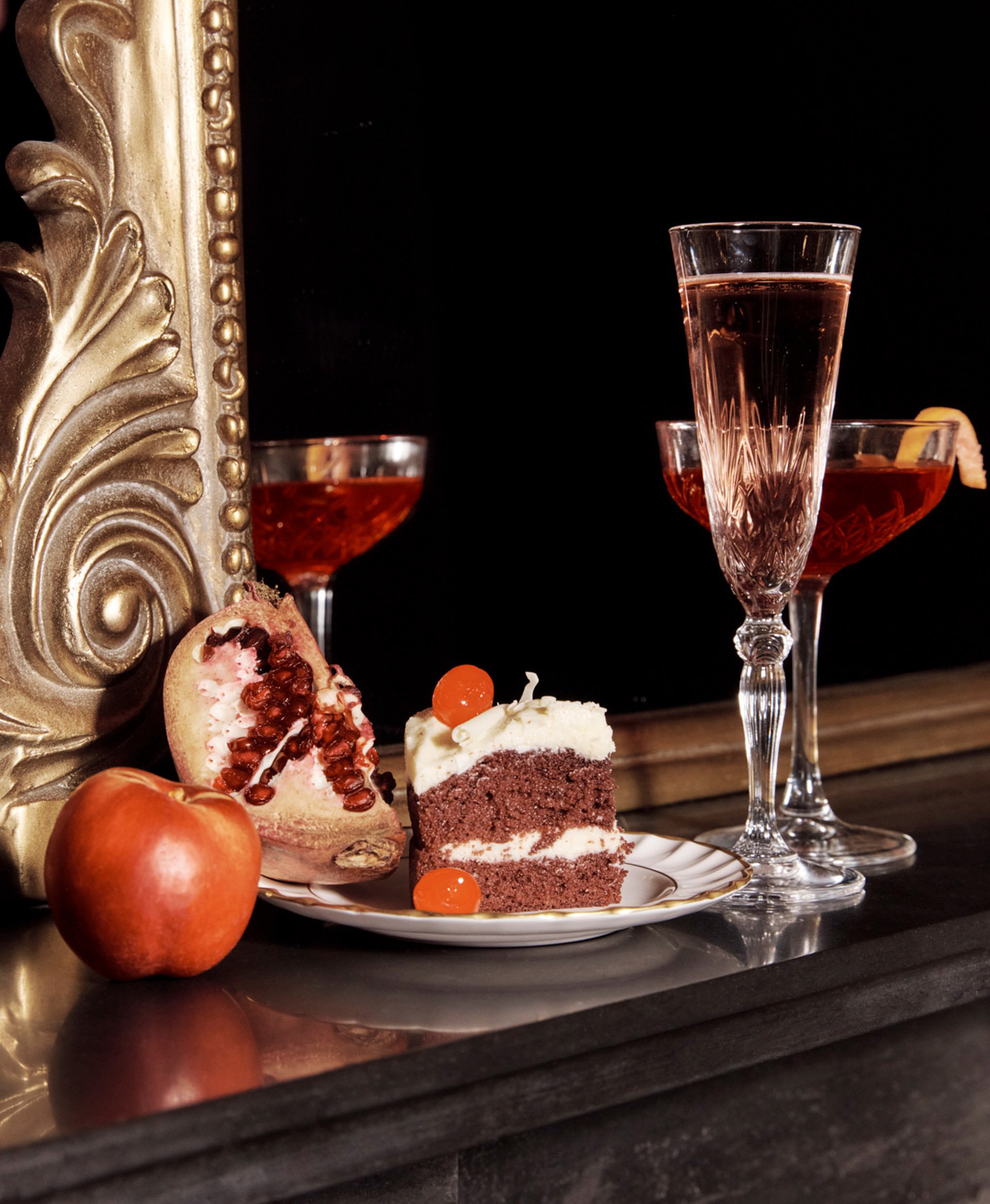 Women wearing chic outfits to the office Christmas party.