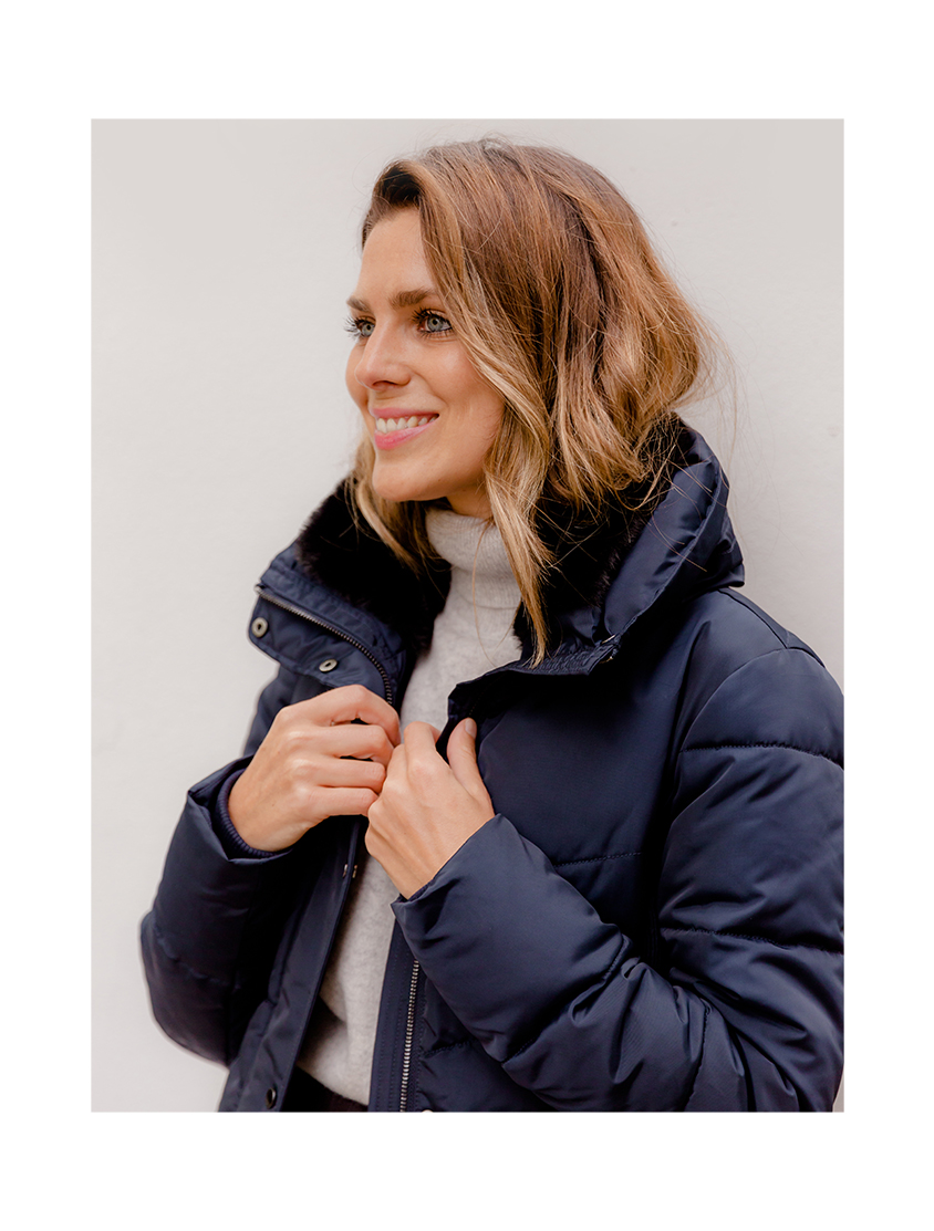 Hobbs navy izzy puffer jacket 