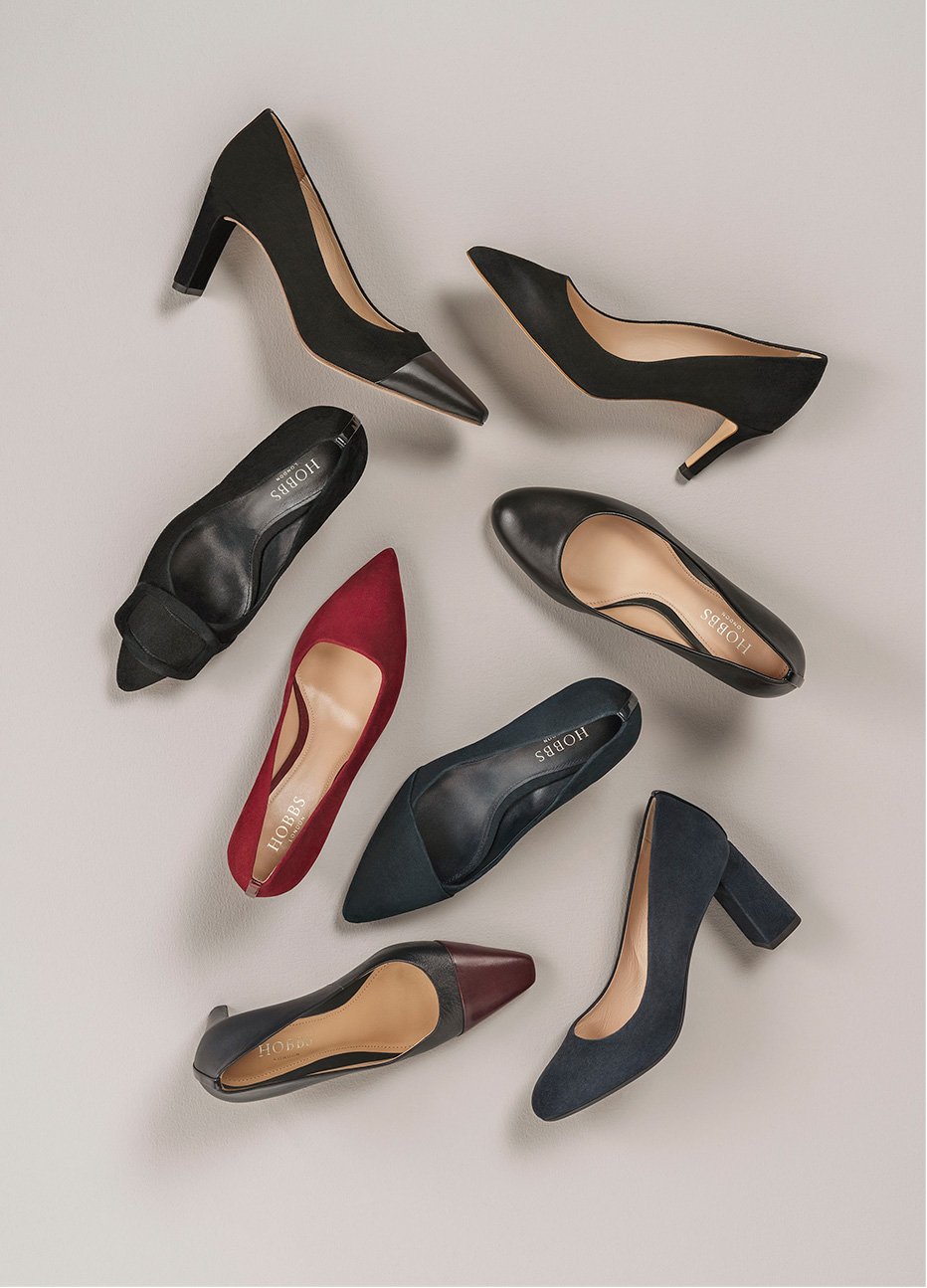 Hobbs new Autumn WInter collection of premium leather and suede court shoes