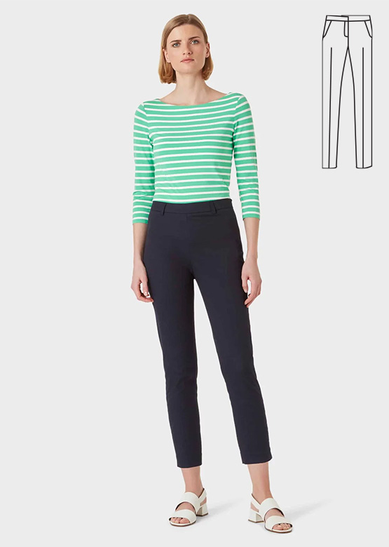 womens navy slim leg trousers