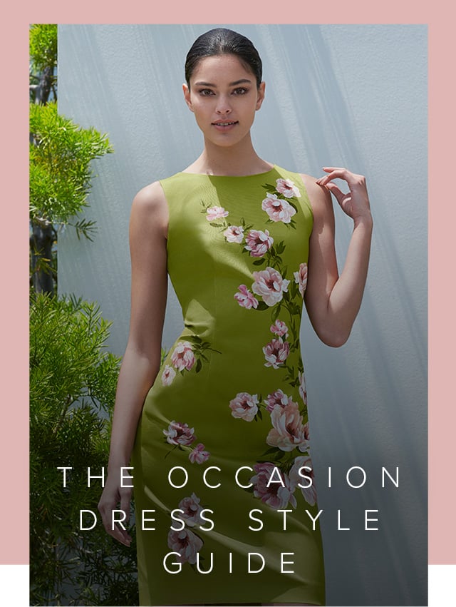 Shift dress in spring green with pink floral details by Hobbs.