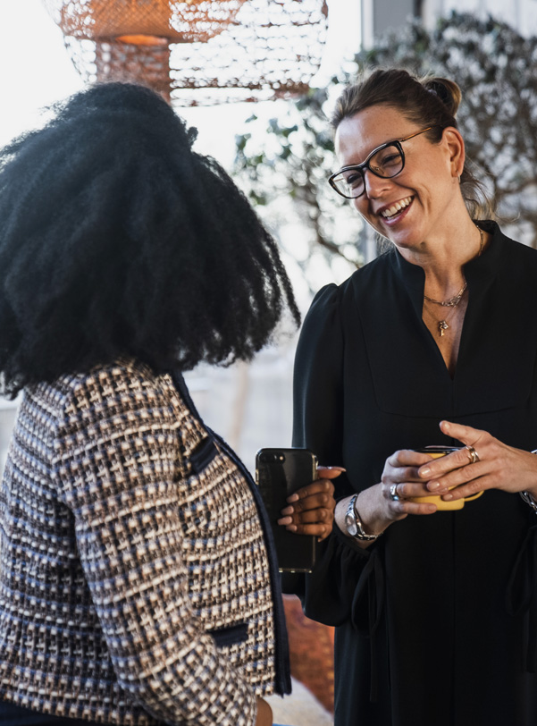 Sally in conversation at a Hobbs Influencer event