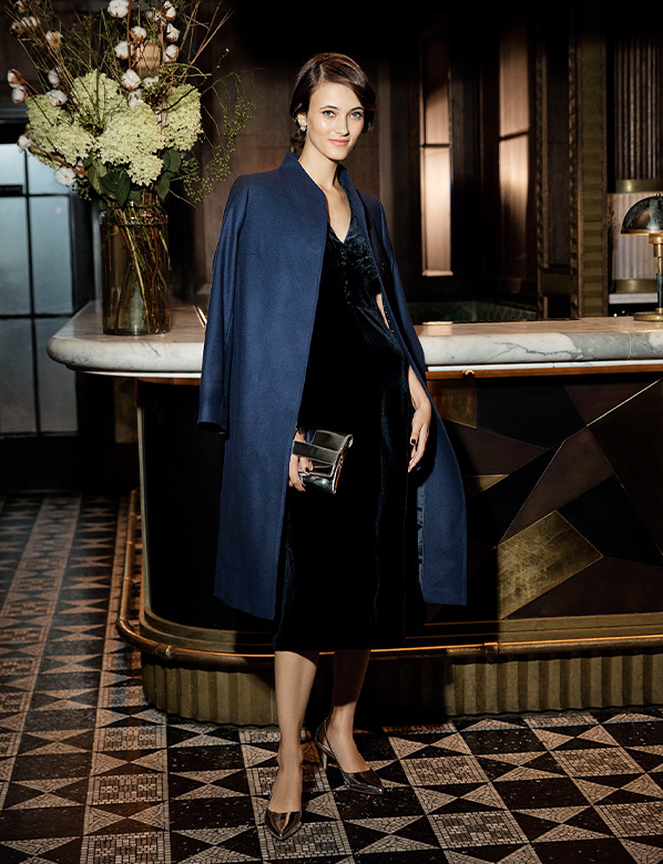HOBBS WOOL NAVY COAT