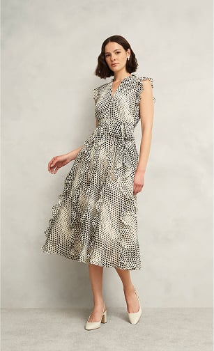 A curated collection of long, Hobbs occasion dresses.