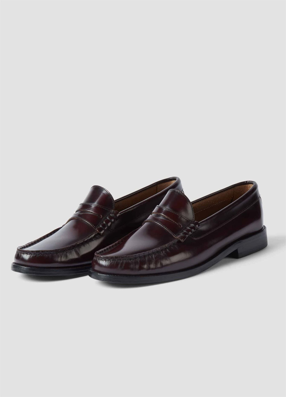 Black leather loafers by Hobbs.
