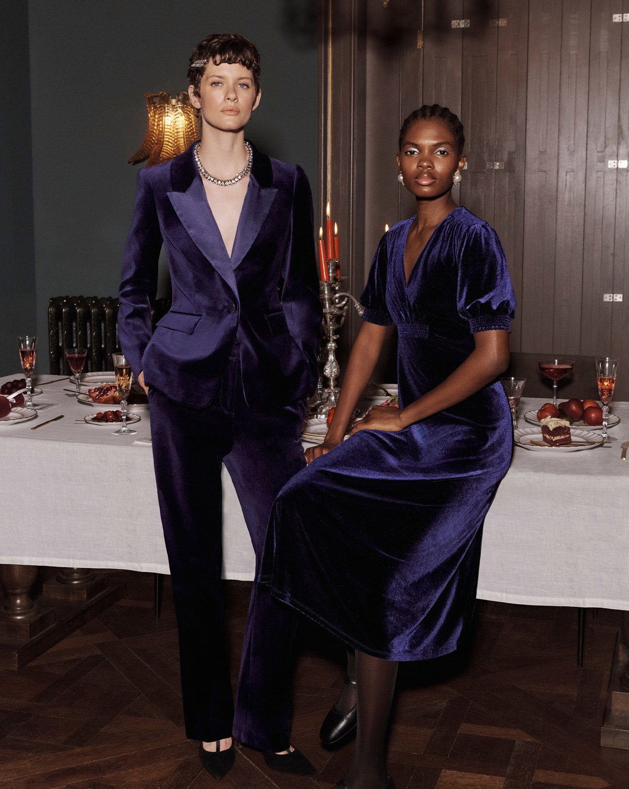 Woman wearing partywear outfits.