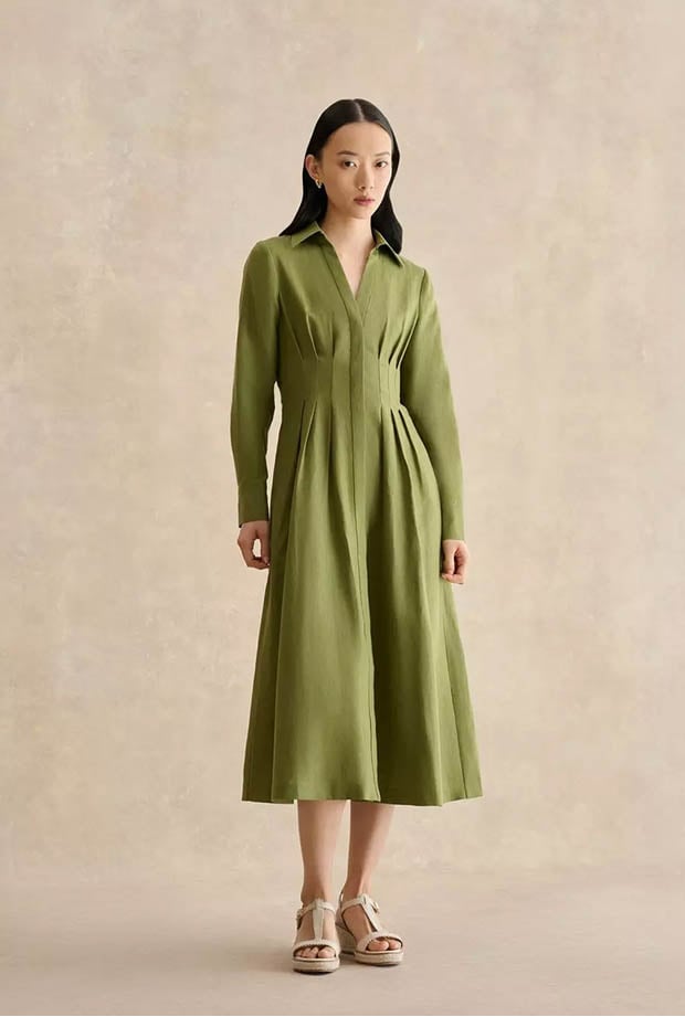 A woman wearing Hobbs dress.