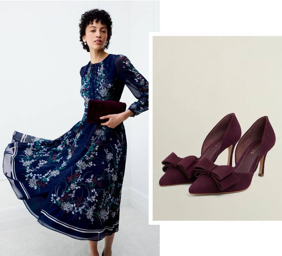 Hobbs Model Wearing A Silk Dress