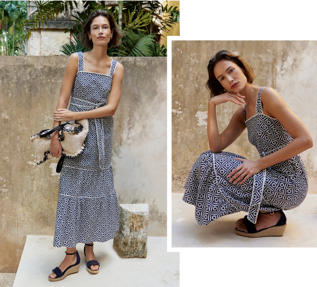 Hobbs Model Wearing A holiday dress