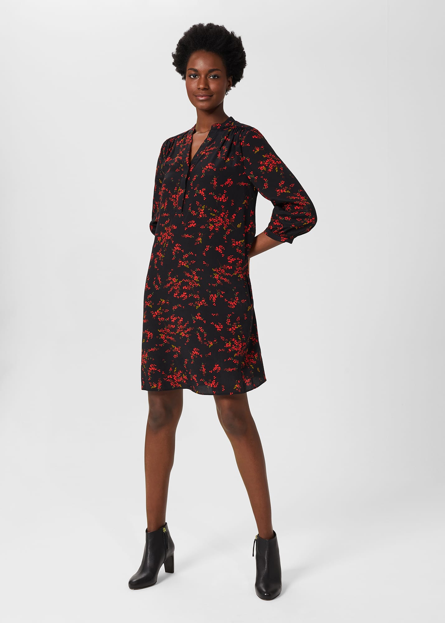 Hobbs Women's Katarina Floral Tunic Dress - Black Multi