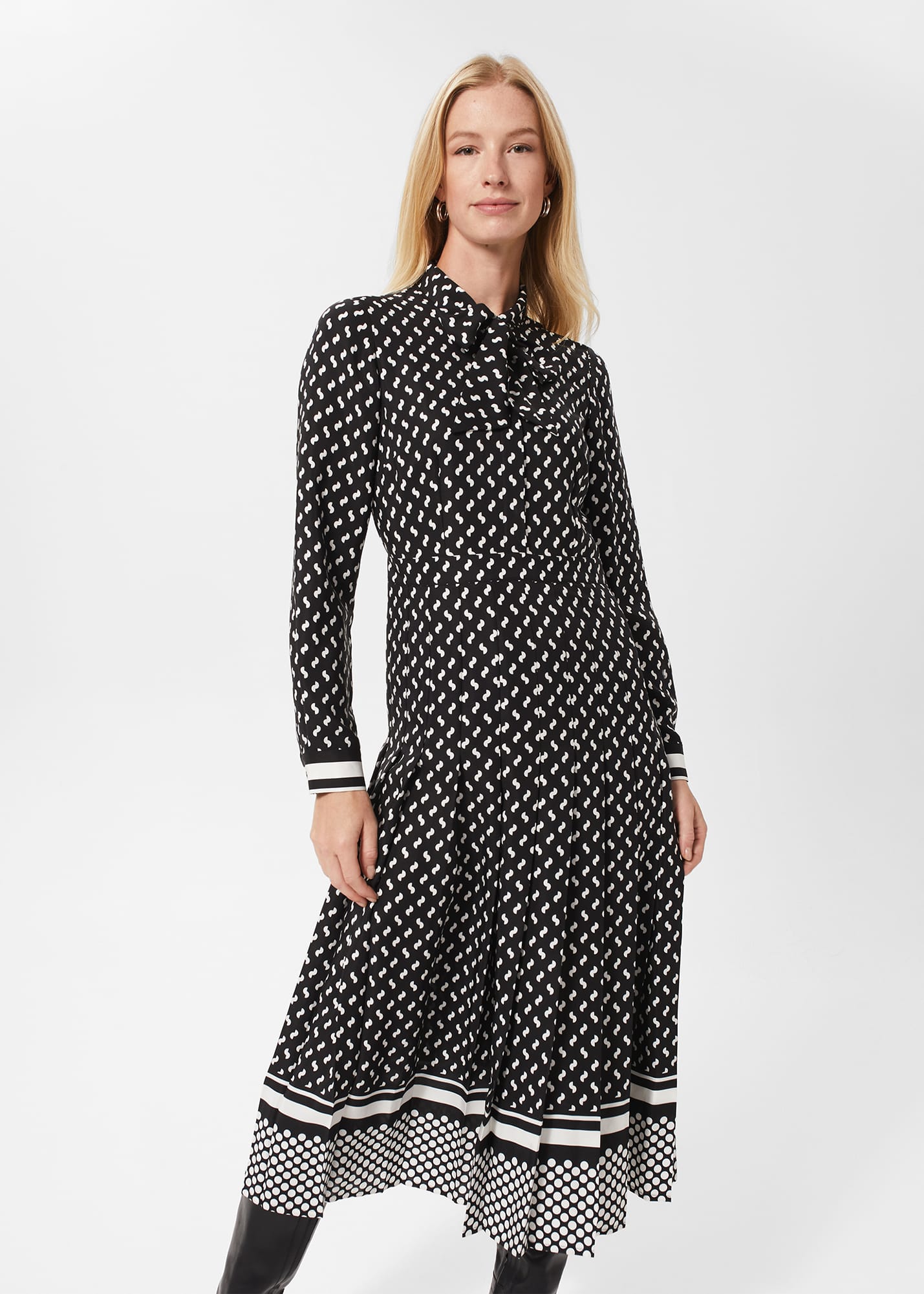 Hobbs Women's Aurielia Silk Dress - Black Ivory