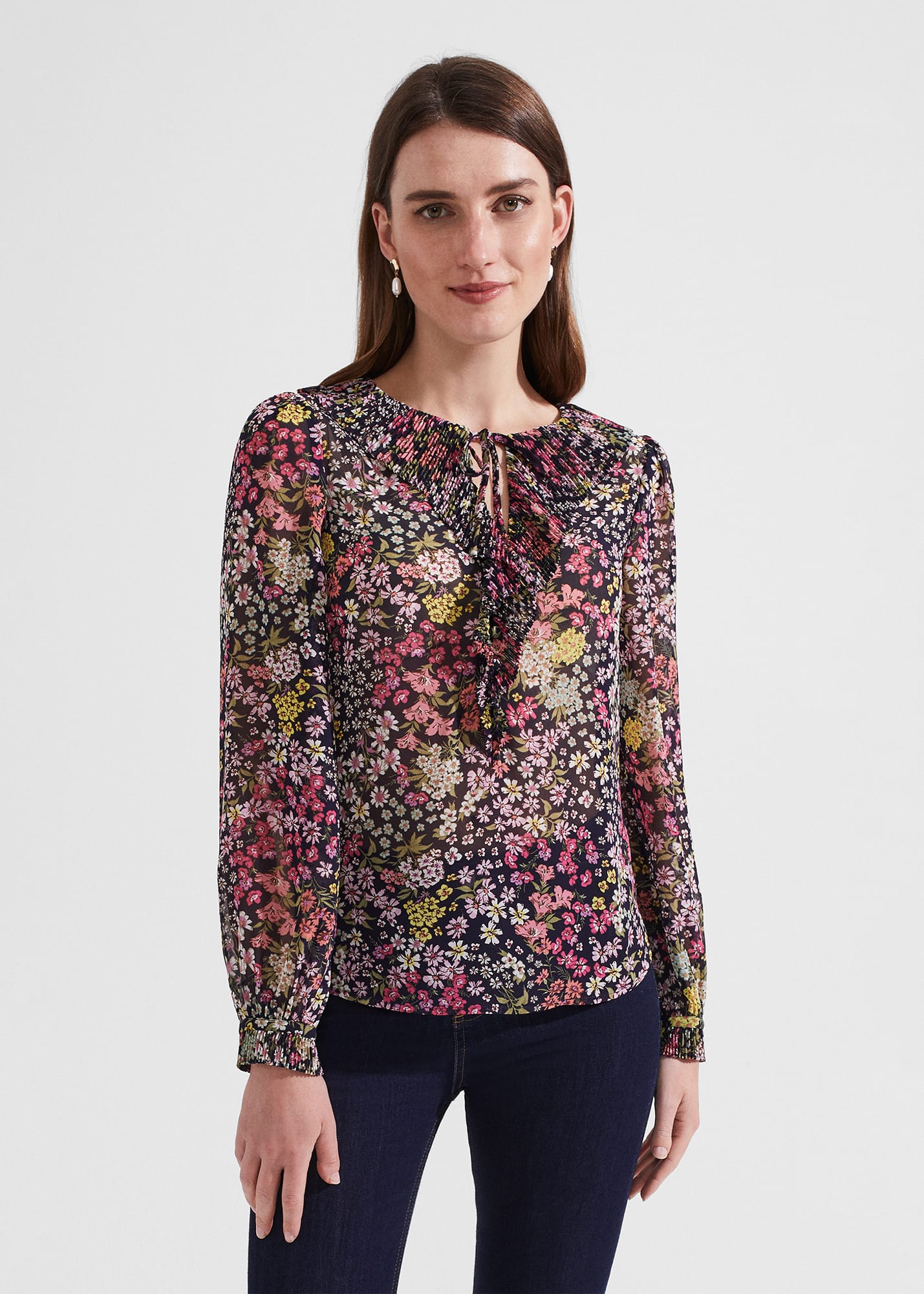 Hobbs Women's Michelle Floral Blouse - Midnight Multi
