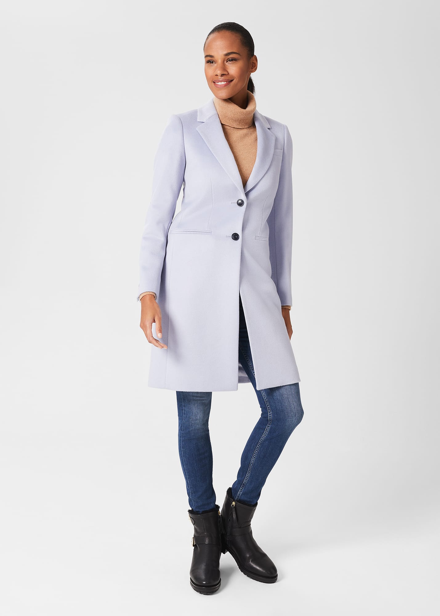 Hobbs Women's Tilda Wool Coat - Pale Blue
