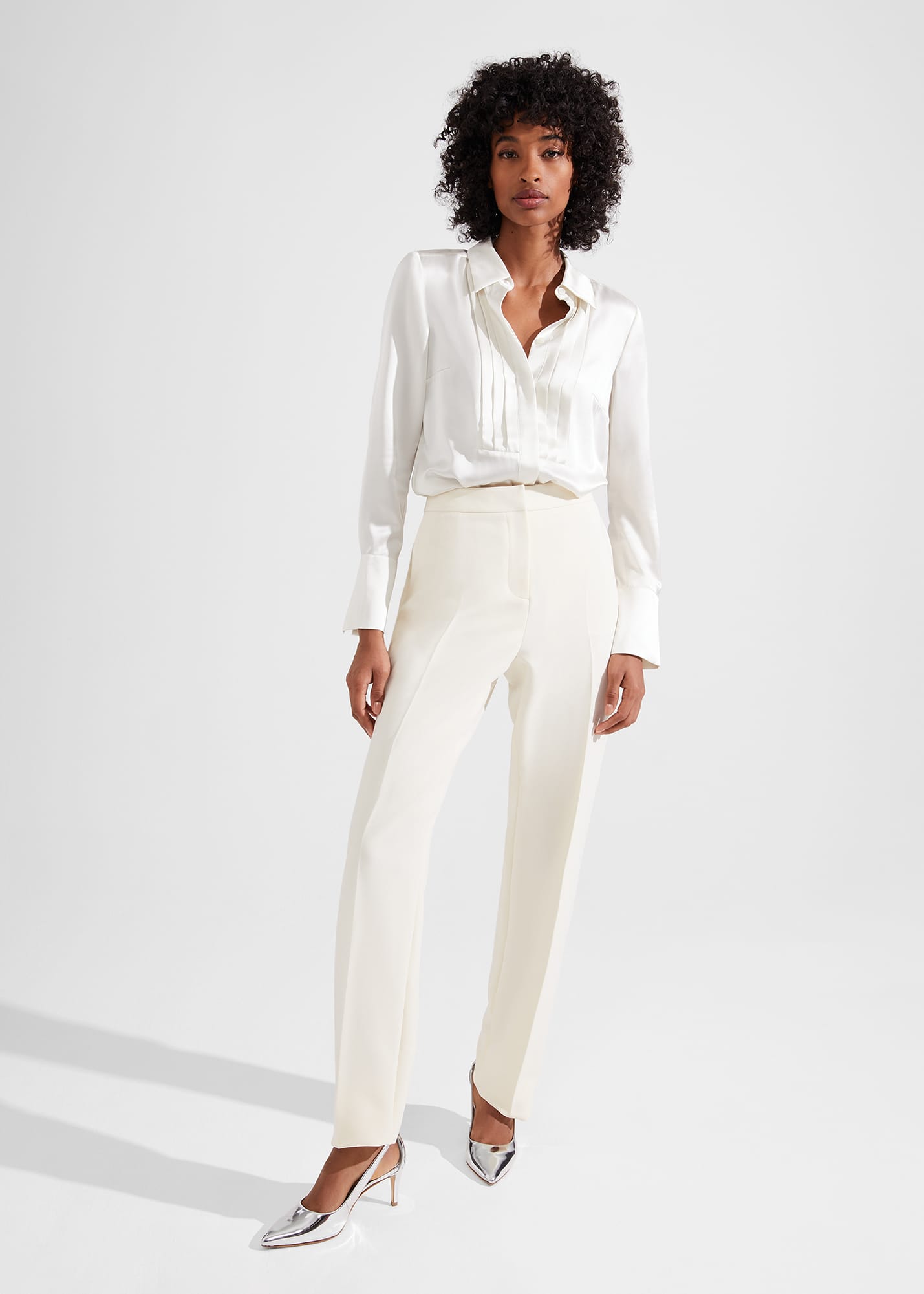 Hobbs Women's Rosette Straight Trousers - Buttercream