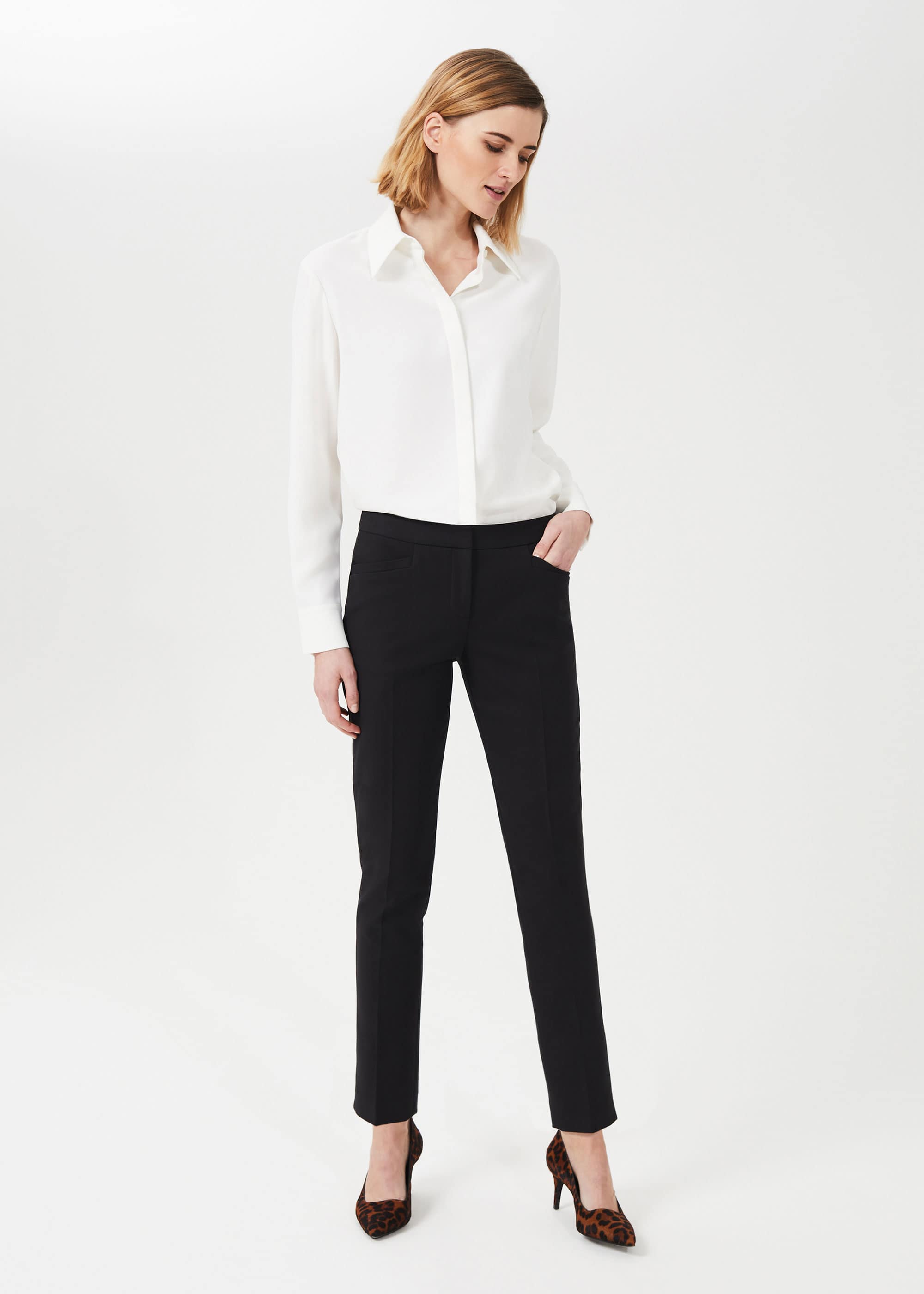 Ladies Slim Leg Tailored Trousers Stretch Occasion Trouser Suits