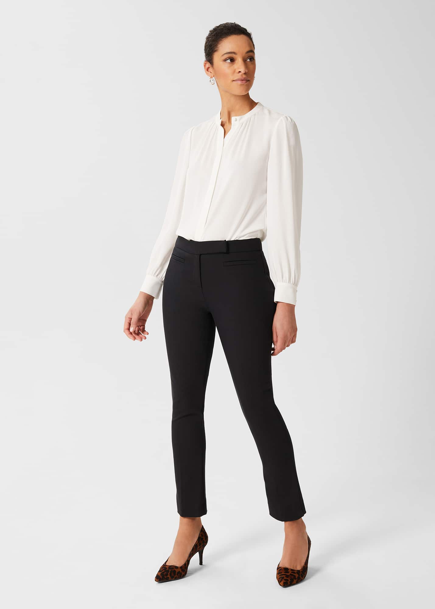 Hobbs Women's Annie Slim Trousers With Stretch - Black