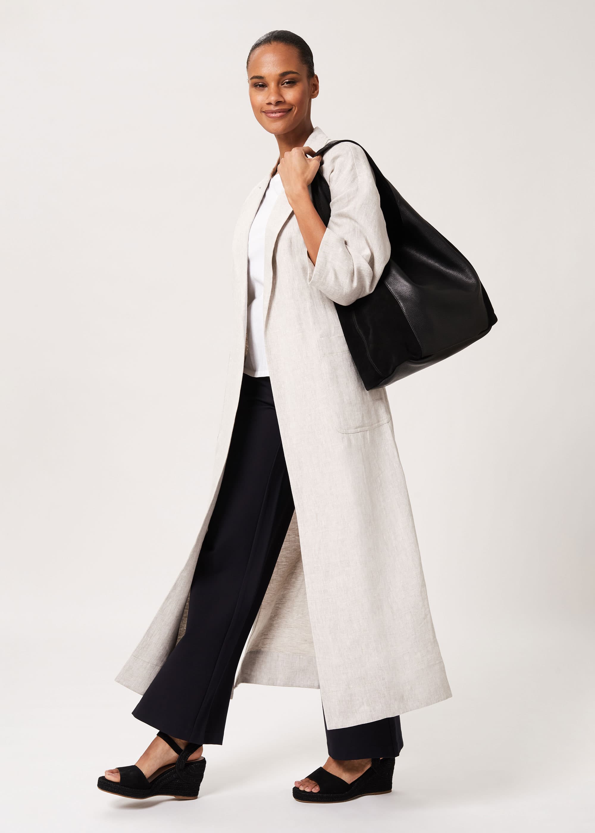 Hobbs Women's Maeve Linen Wrap Trench Coat - Neutral