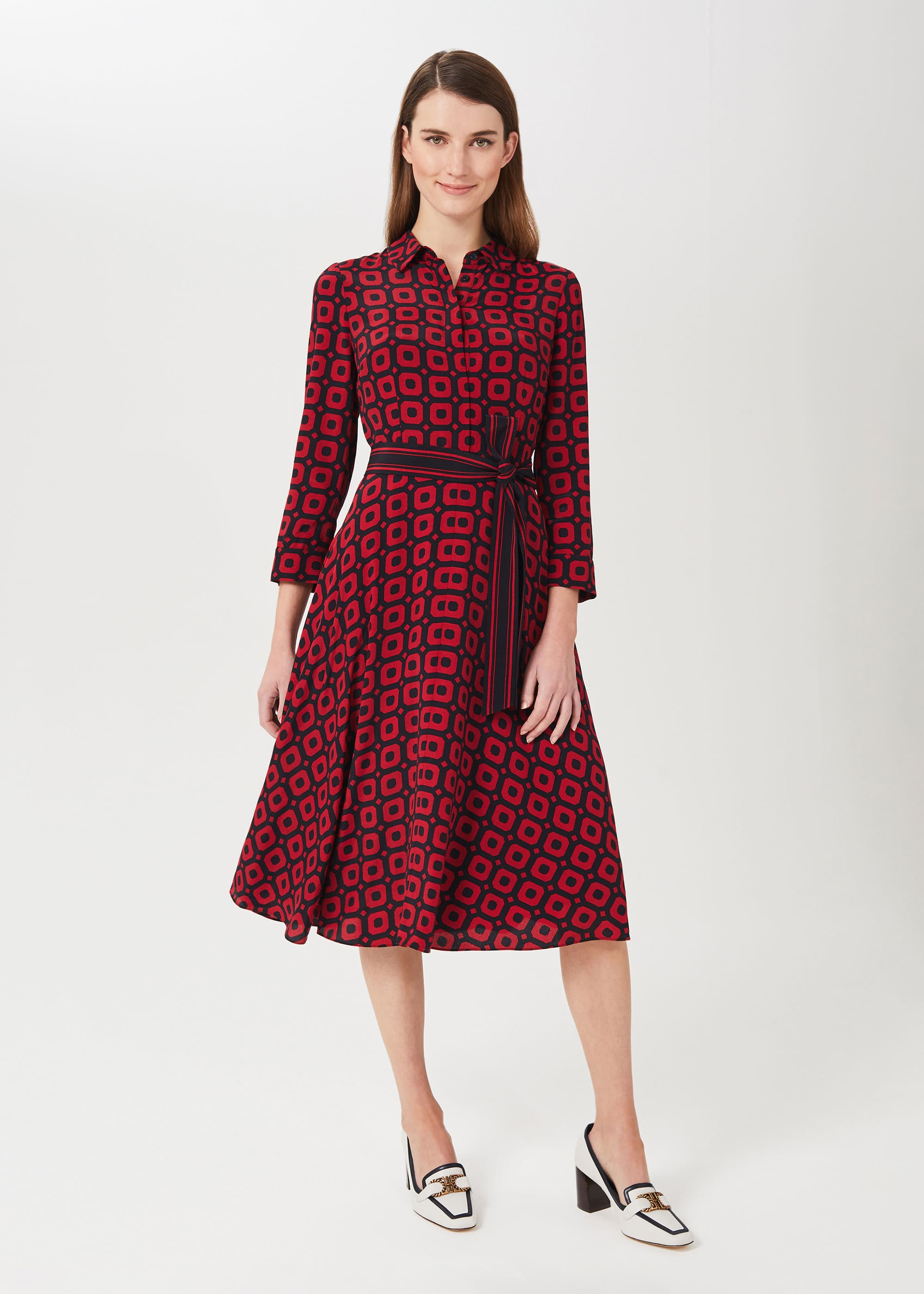 Hobbs Women Petite Alex Geo Shirt Dress