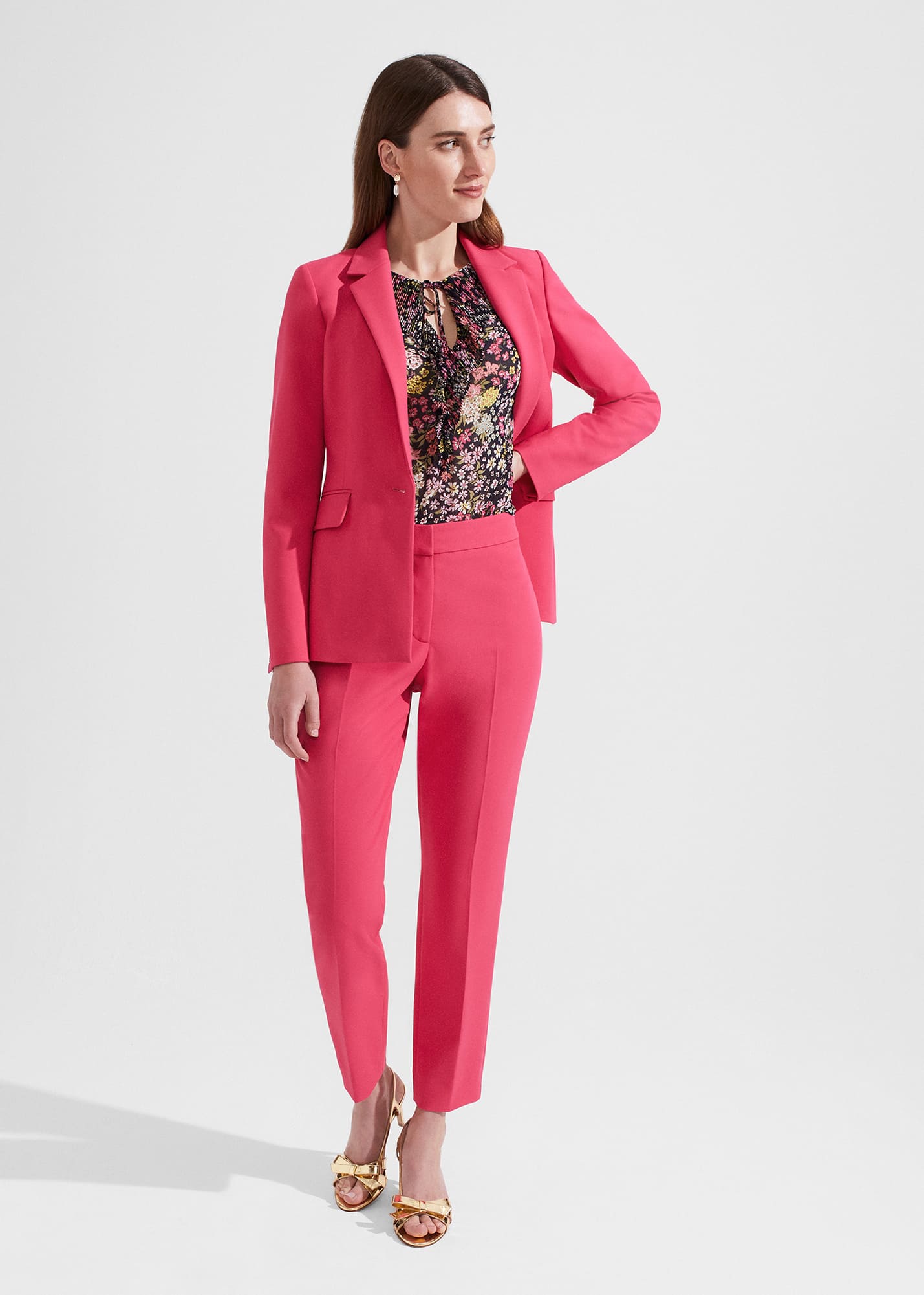 Hobbs Women's Kaia Slim Trousers - Geranium Pink