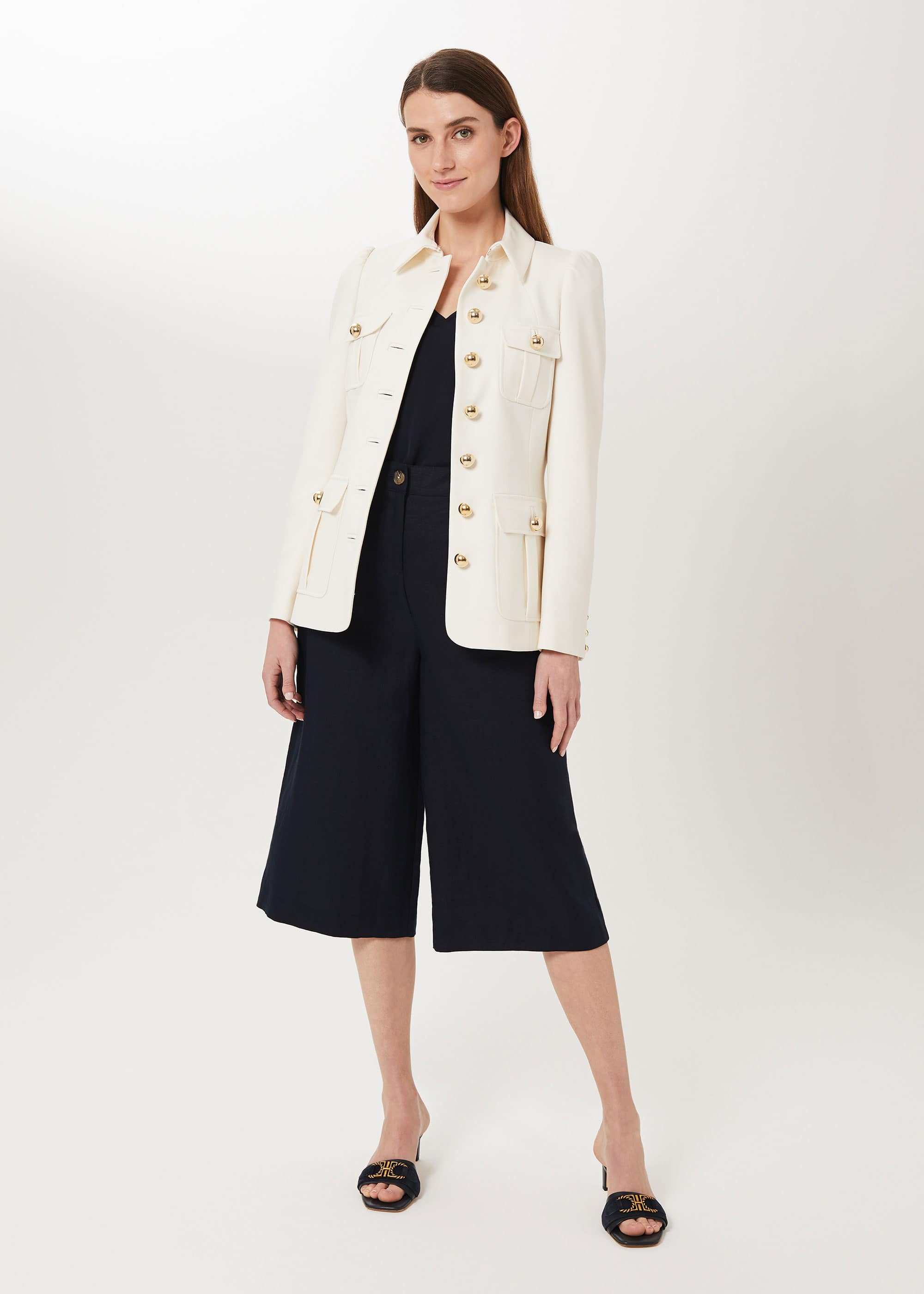 Hobbs Women Maddy Wool Blend Military Jacket