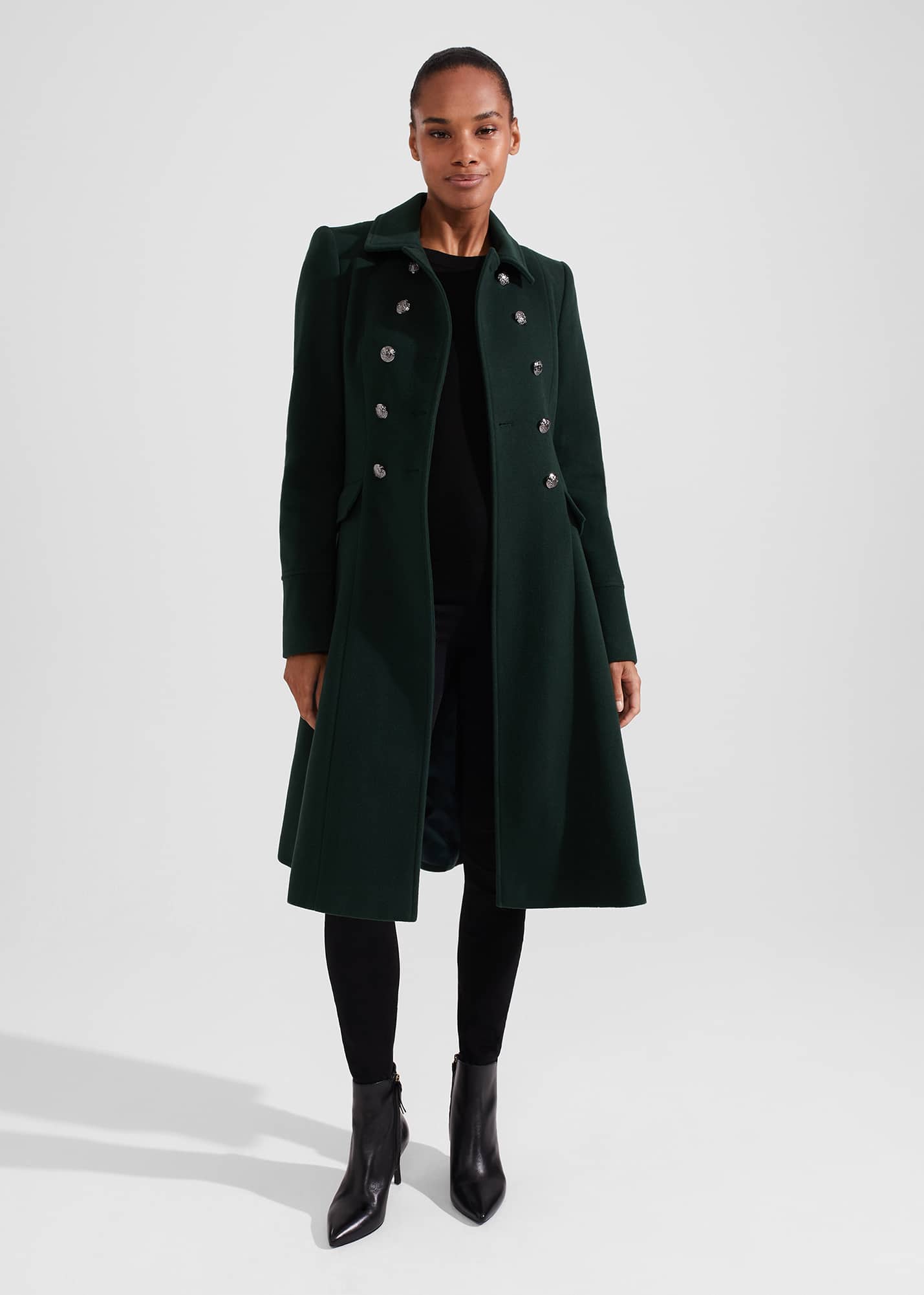 Hobbs Women's Petite Clarisse Wool Blend Coat - Green