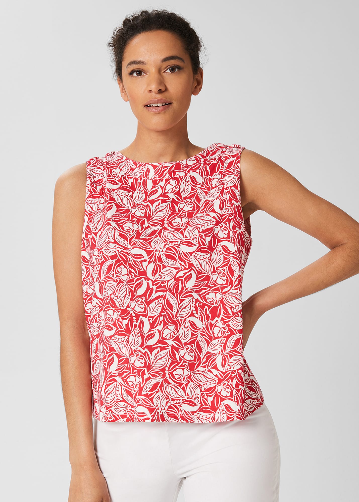 Hobbs Women's Maddy Printed Vest - White Magenta - S